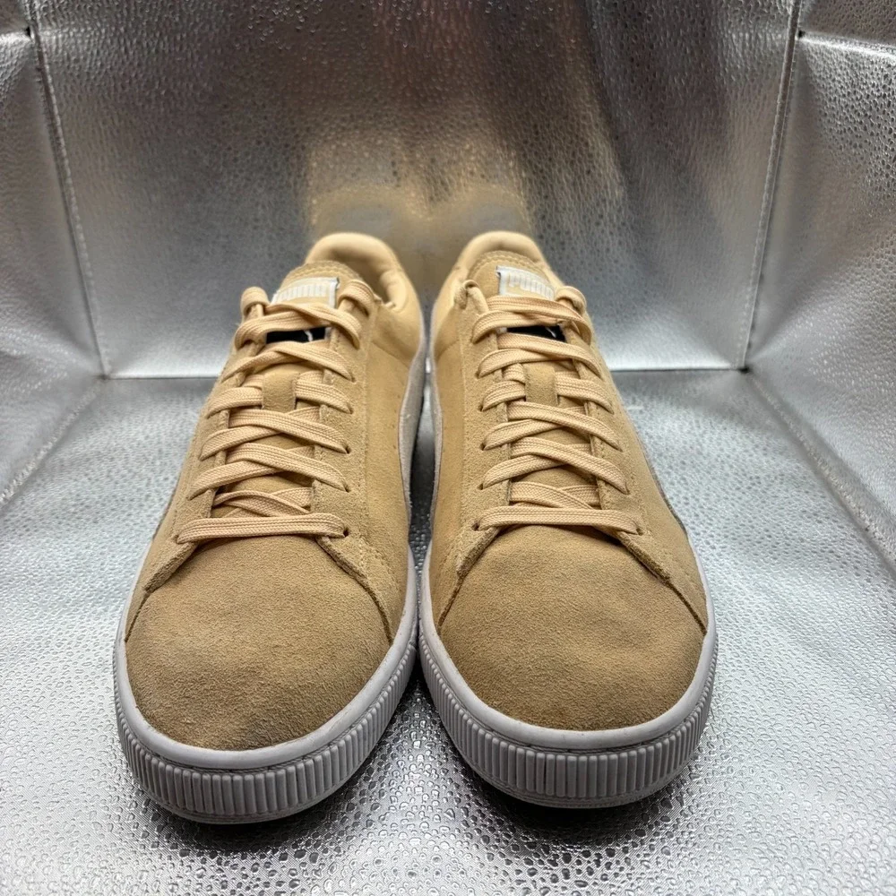 Size 10.5 Puma Suede Classic+ Beige Mens Lace-Up Athletic Sneakers 363242-08